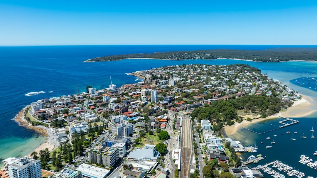 Australian coastal suburb and water